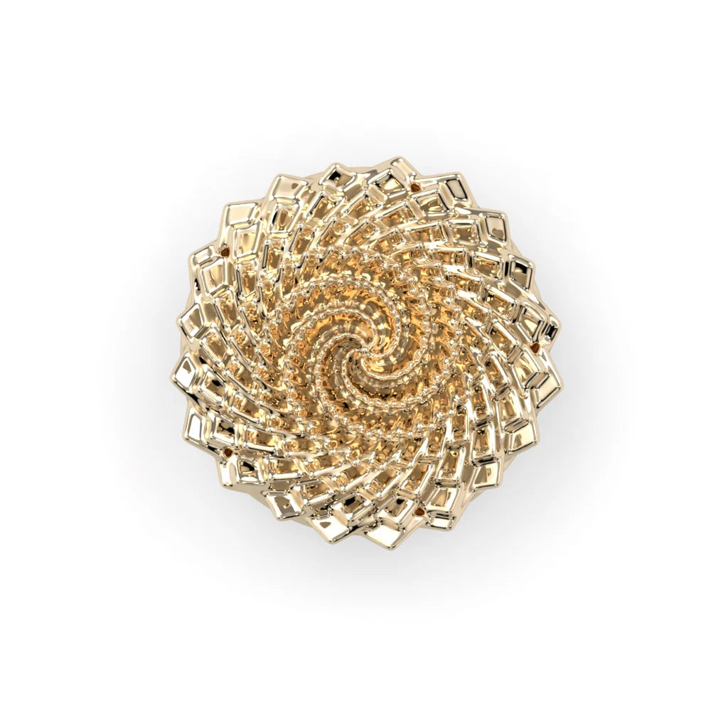 KIWI DIAMOND - ORBIS SPIRAL - 14KT SOLID GOLD - THREADLESS END