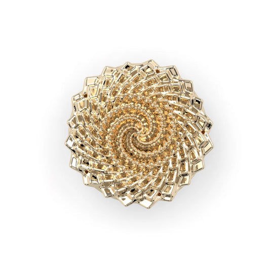 KIWI DIAMOND - ORBIS SPIRAL - 14KT SOLID GOLD - THREADLESS END