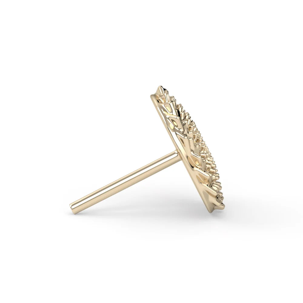 KIWI DIAMOND - ORBIS SPIRAL - 14KT SOLID GOLD - THREADLESS END