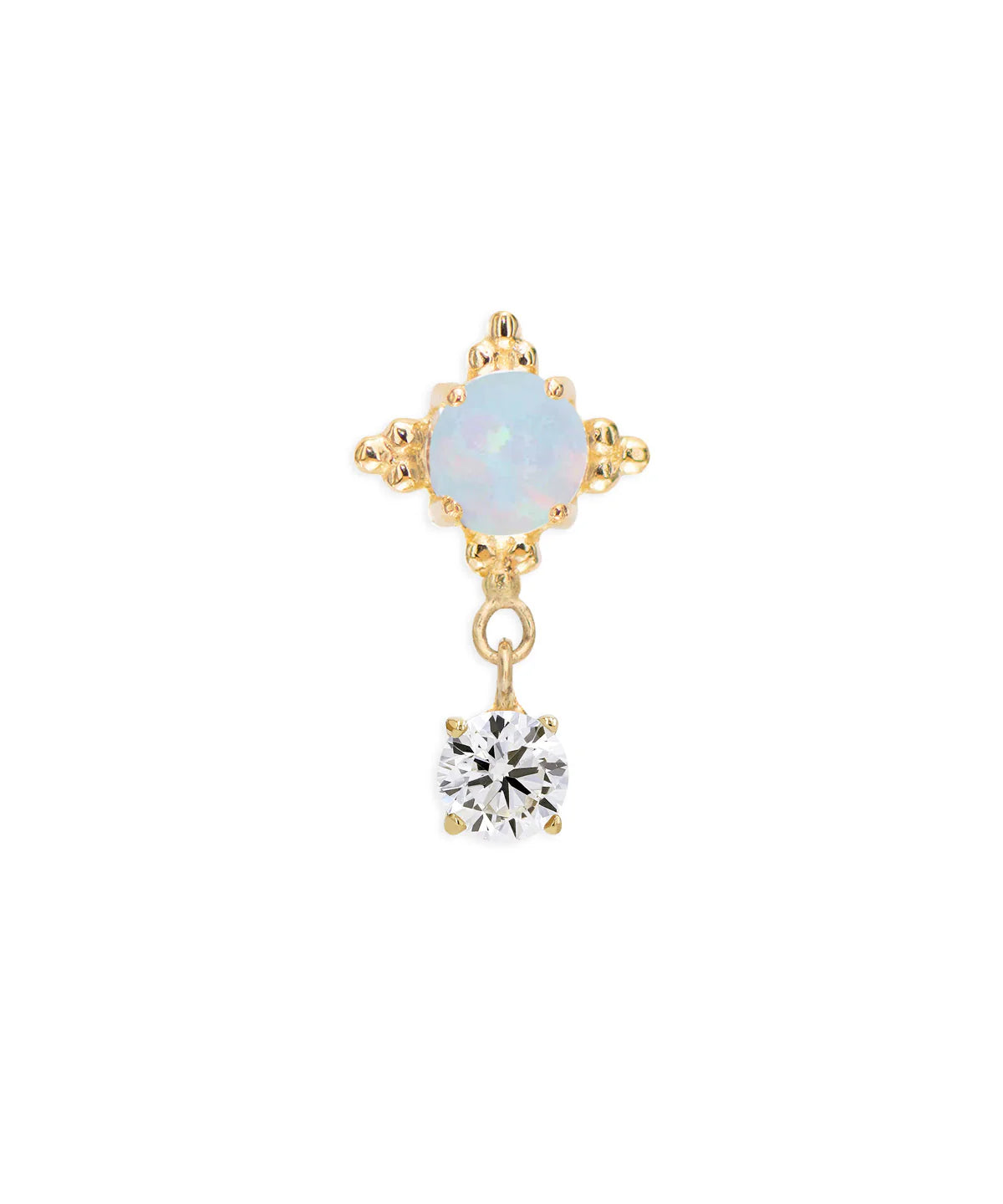 ANATOMETAL - ZIA + TIFFANY DANGLE - 14KT SOLID GOLD - THREADLESS END