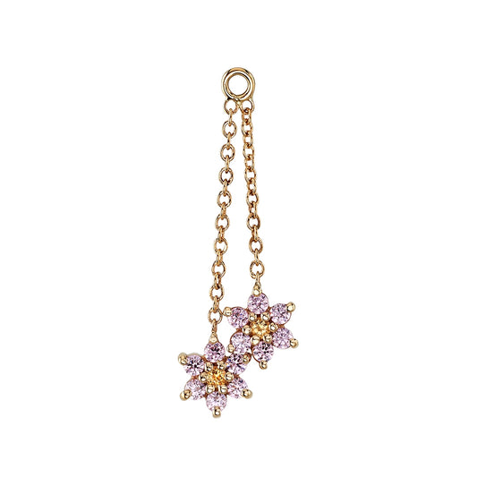 BVLA - FLOWER 2 CHAIN CHARM - 14KT SOLID GOLD