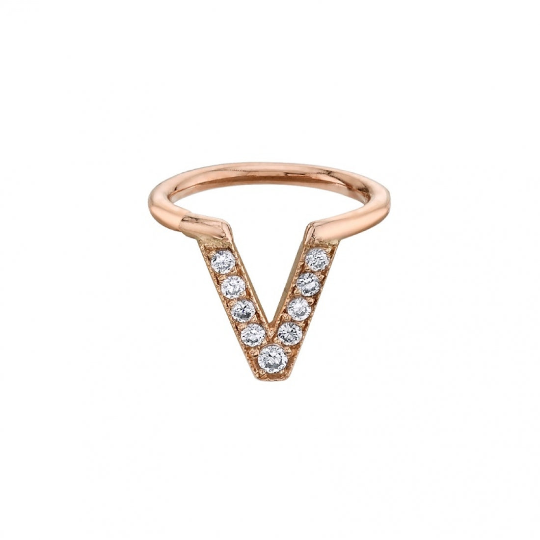 BVLA - JENNELLE V RING WITH GEMS - 14KT SOLID GOLD - CLICKER