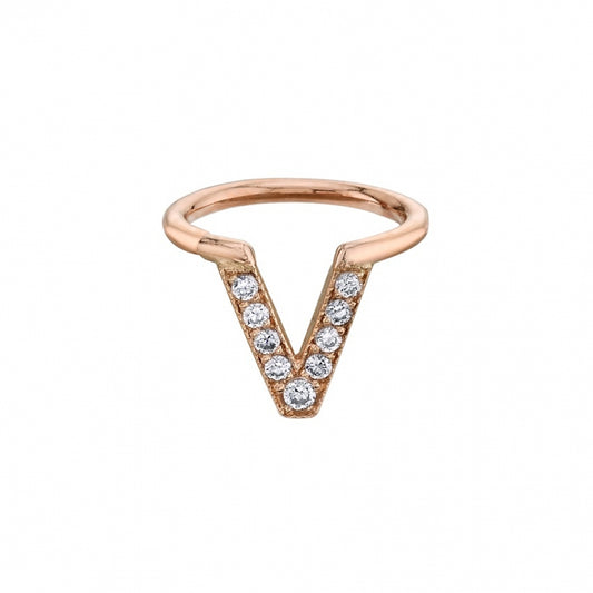 BVLA - JENNELLE V RING WITH GEMS - 14KT SOLID GOLD - CLICKER