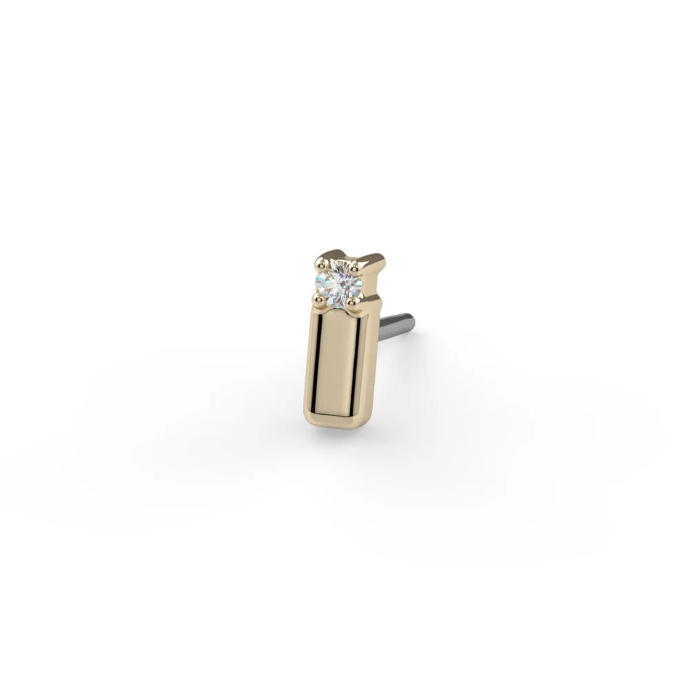 KIWI DIAMOND - SPARK (SMALL) - 14KT SOLID GOLD - THREADLESS END