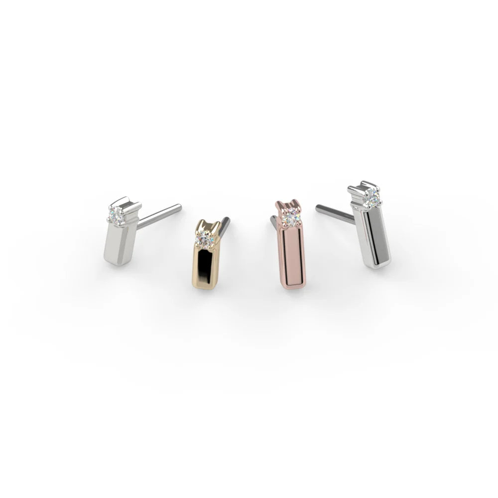 KIWI DIAMOND - SPARK (SMALL) - 14KT SOLID GOLD - THREADLESS END