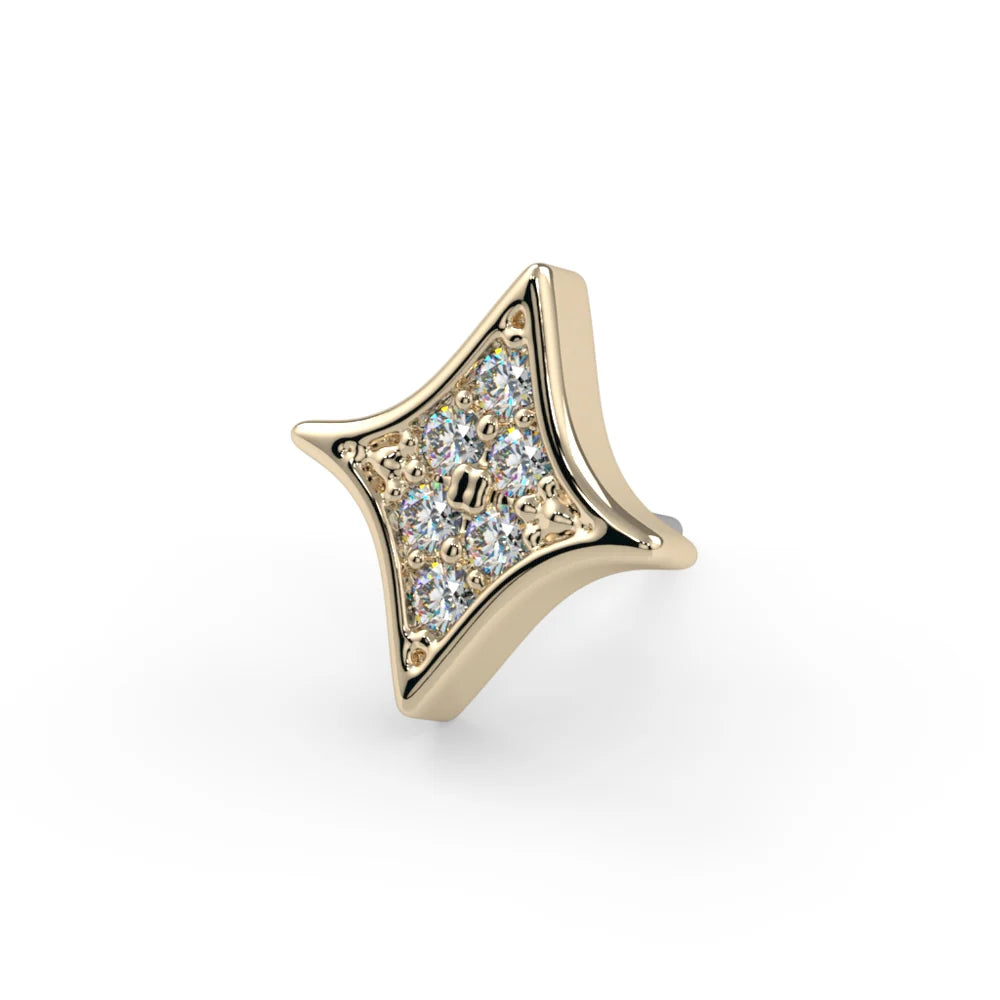 KIWI DIAMOND - ASTRA LUMINA (5MM)- 14KT SOLID GOLD - THREADLESS END