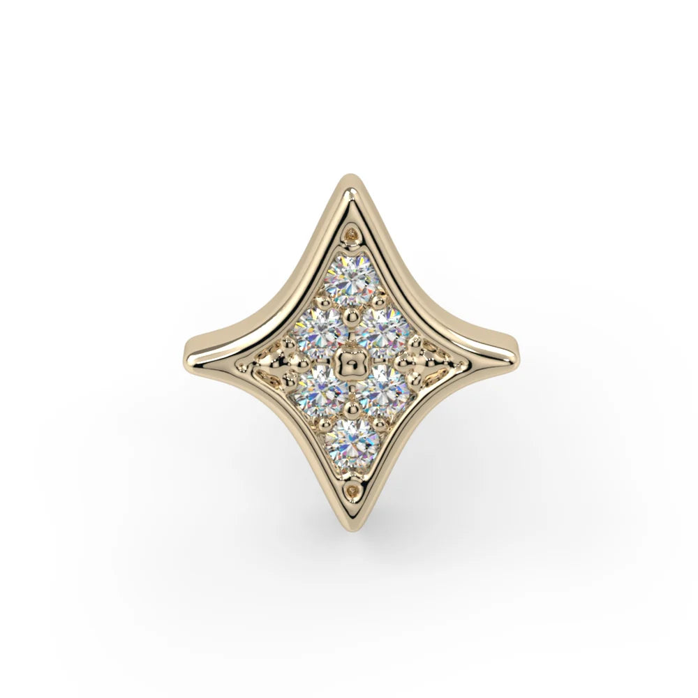 KIWI DIAMOND - ASTRA LUMINA (5MM)- 14KT SOLID GOLD - THREADLESS END