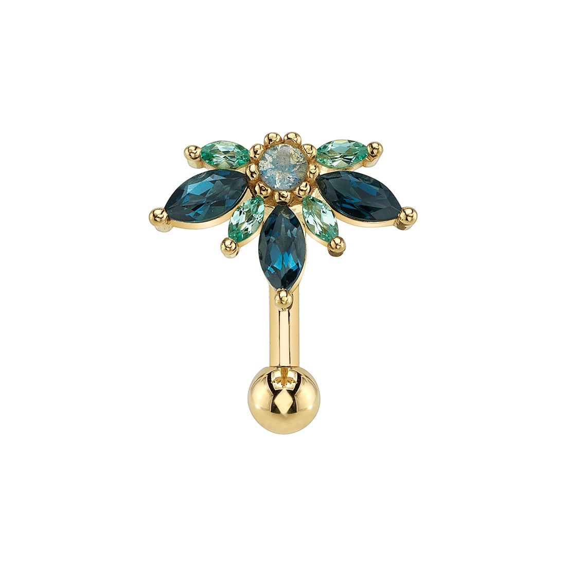 BVLA - STARLING TOP LOADER - 14KT SOLID GOLD - NAVEL CURVED BARBELL