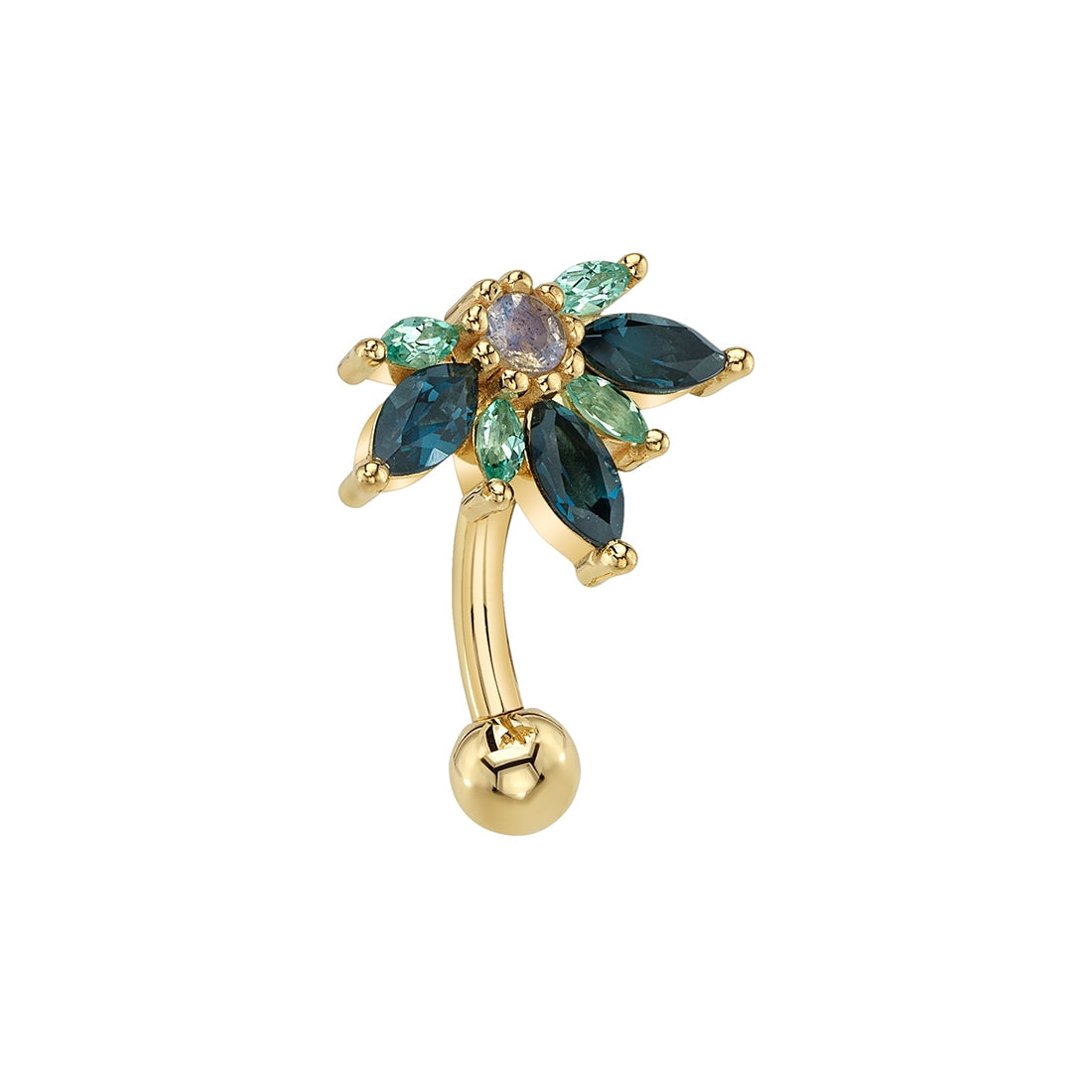 BVLA - STARLING TOP LOADER - 14KT SOLID GOLD - NAVEL CURVED BARBELL