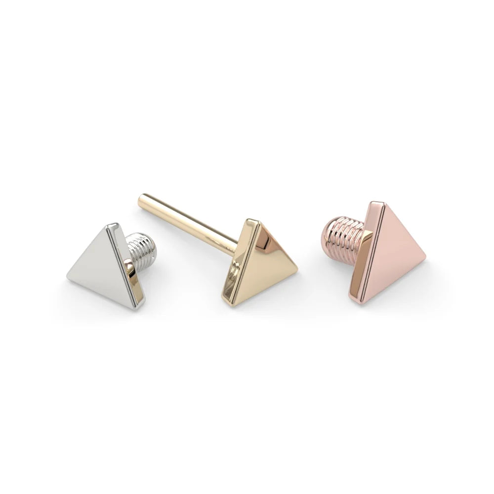 KIWI DIAMOND - TRIANGLE - 14KT SOLID GOLD - THREADLESS END