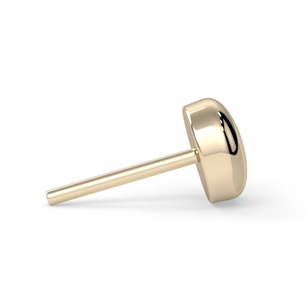 KIWI DIAMOND - HALF DOME - 14KT SOLID GOLD - THREADLESS END