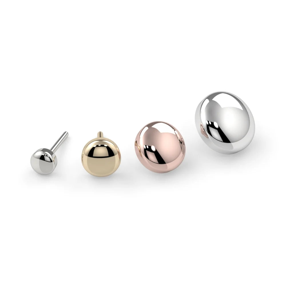 KIWI DIAMOND - HALF DOME - 14KT SOLID GOLD - THREADLESS END