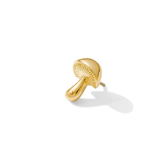 TAWAPA - MUSHROOM - 14KT SOLID GOLD - THREADLESS END