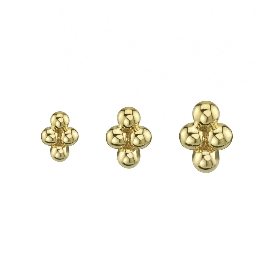 BVLA - QUAD 1MM BEAD CLUSTER - 14KT SOLID GOLD - THREADLESS END