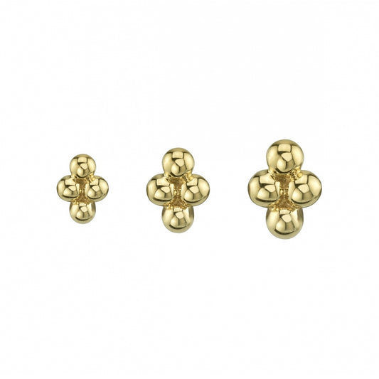 BVLA - QUAD 1MM BEAD CLUSTER - 14KT SOLID GOLD - THREADLESS END