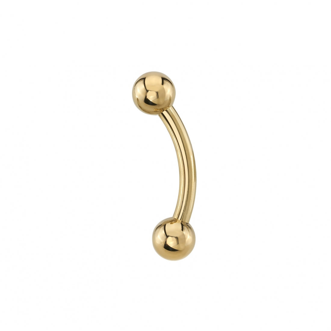 BVLA - CURVED BARBELL 16G WITH 1/8 BEADS- ONE SIDE FIXED / ONE SIDE THREADLESS