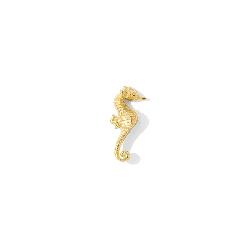 TAWAPA - SEAHORSE - 14KT SOLID GOLD - THREADLESS END
