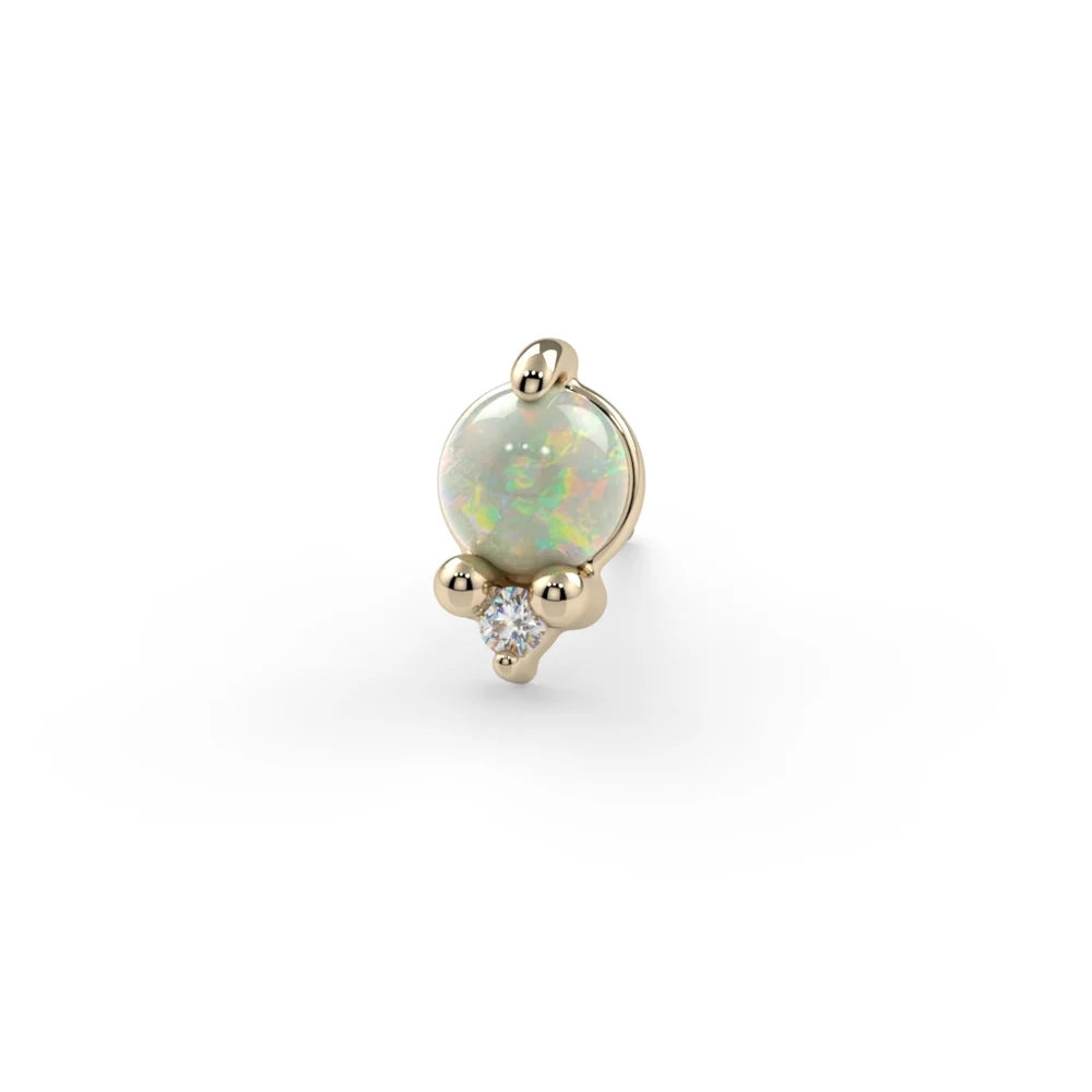 KIWI DIAMOND - DUA (Medium 5.44mm × 3.25mm) - 14KT SOLID GOLD - THREADLESS END