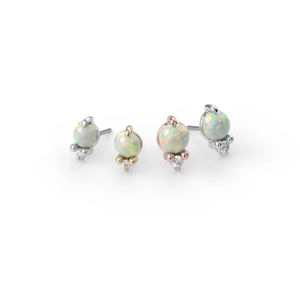 KIWI DIAMOND - DUA (Medium 5.44mm × 3.25mm) - 14KT SOLID GOLD - THREADLESS END