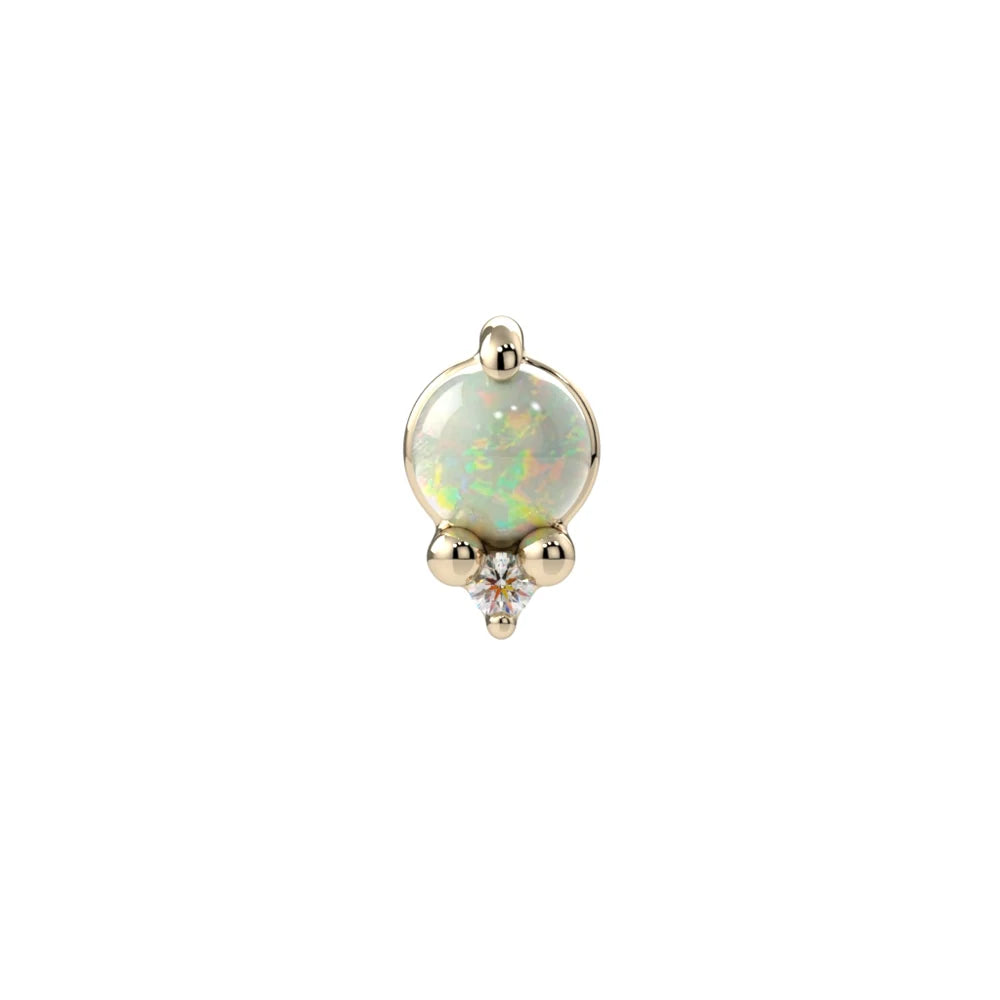 KIWI DIAMOND - DUA (Medium 5.44mm × 3.25mm) - 14KT SOLID GOLD - THREADLESS END