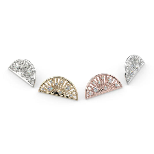 KIWI DIAMOND - NOVA FAN - 14KT SOLID GOLD - THREADED END