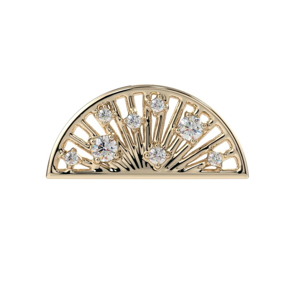 KIWI DIAMOND - NOVA FAN - 14KT SOLID GOLD - THREADED END