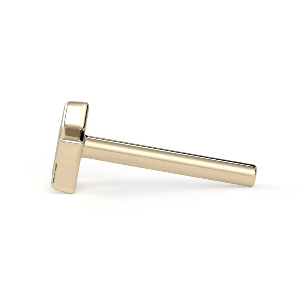 KIWI DIAMOND - STAR SHAPED BACKING - 16G - 14KT SOLID GOLD - THREADLESS POST