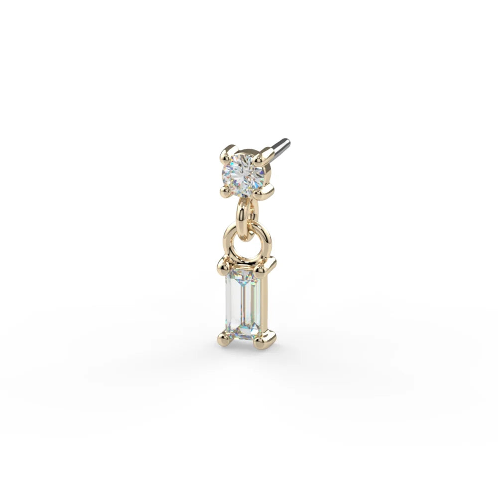 KIWI DIAMOND - SPIRE - 14KT SOLID GOLD - THREADLESS END