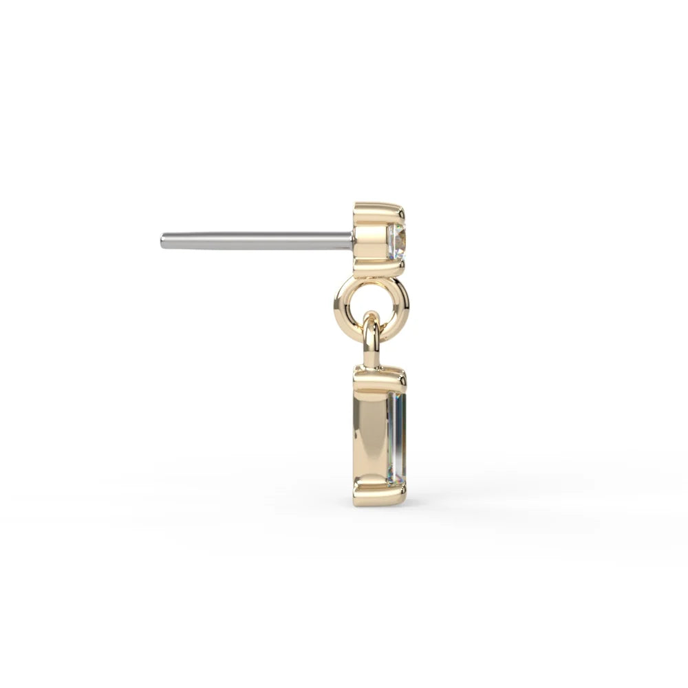 KIWI DIAMOND - SPIRE - 14KT SOLID GOLD - THREADLESS END