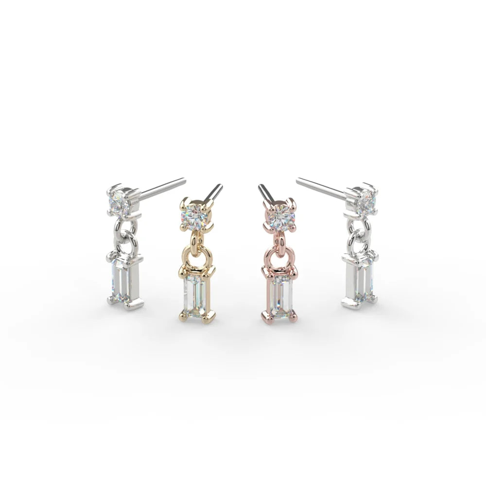 KIWI DIAMOND - SPIRE - 14KT SOLID GOLD - THREADLESS END