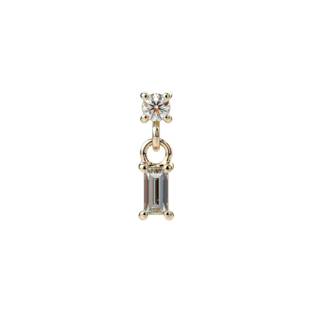 KIWI DIAMOND - SPIRE - 14KT SOLID GOLD - THREADLESS END