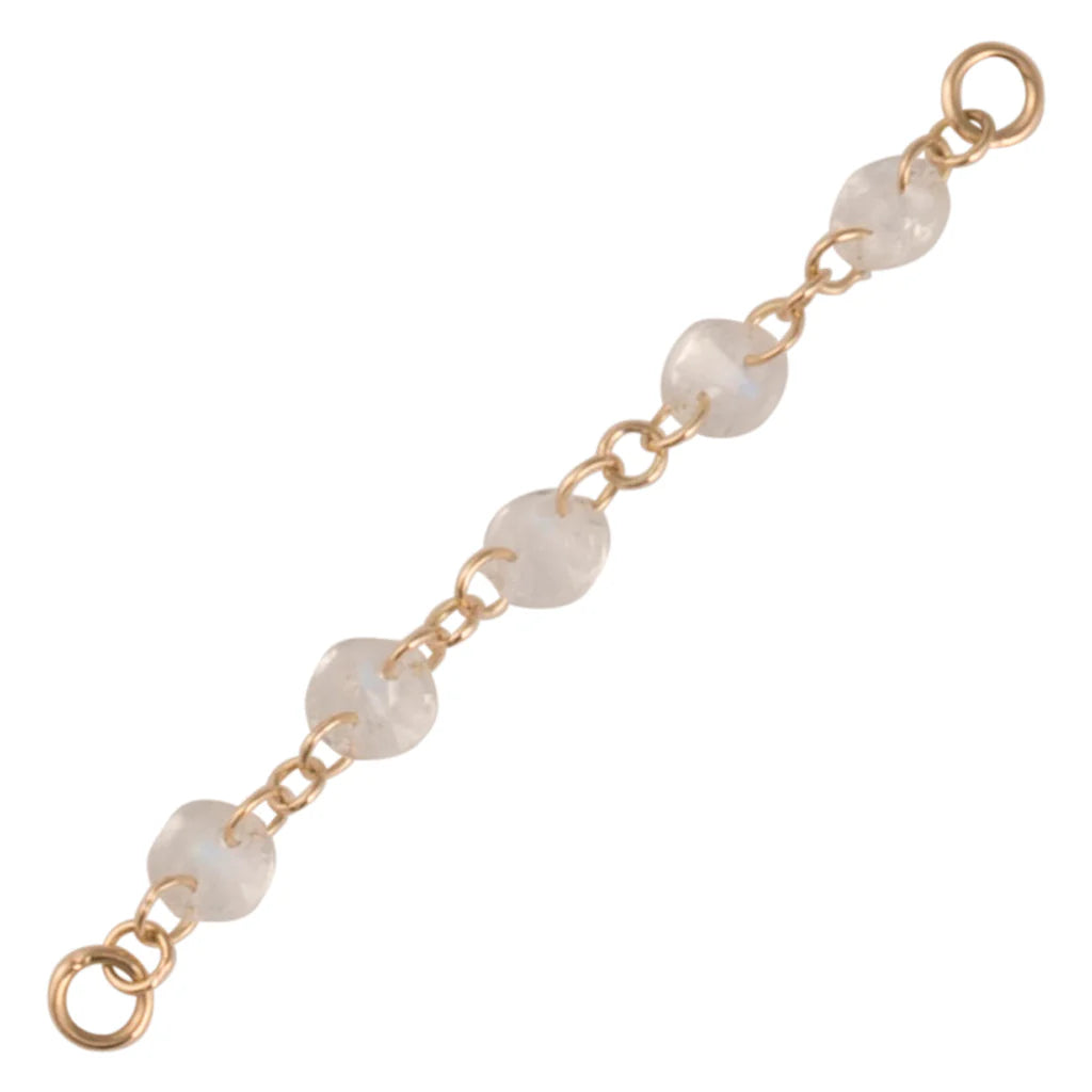 GOLDEN AROWANA - ACCESSORY CHAIN - RAINBOW MOONSTONE - 30MM - 14KT SOLID GOLD - CHAIN