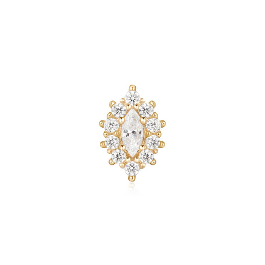 EMBER JEWELRY - MARQUISE HALO - 14KT SOLID GOLD - THREADLESS END