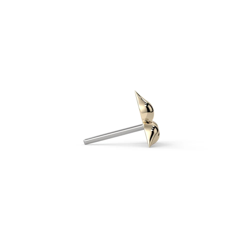 KIWI DIAMOND - PUFFY TRILLIUM - 14KT SOLID GOLD - THREADLESS END