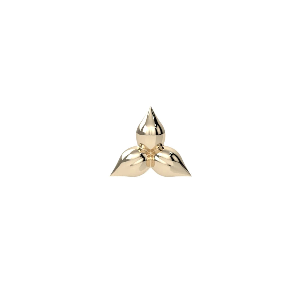 KIWI DIAMOND - PUFFY TRILLIUM - 14KT SOLID GOLD - THREADLESS END