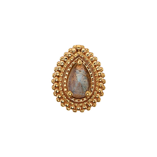 BVLA - MINI AFGHAN PEAR (8x6mm) - 14KT SOLID GOLD - THREADED END