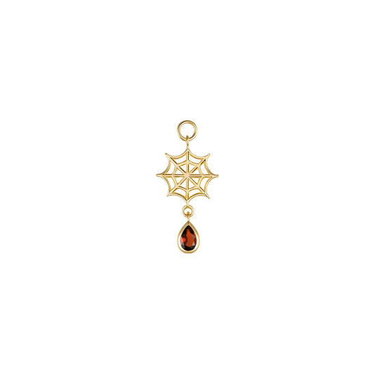 MODERN MOOD - WEB WITH DRIP CHARM - 14KT SOLID GOLD - CHARM