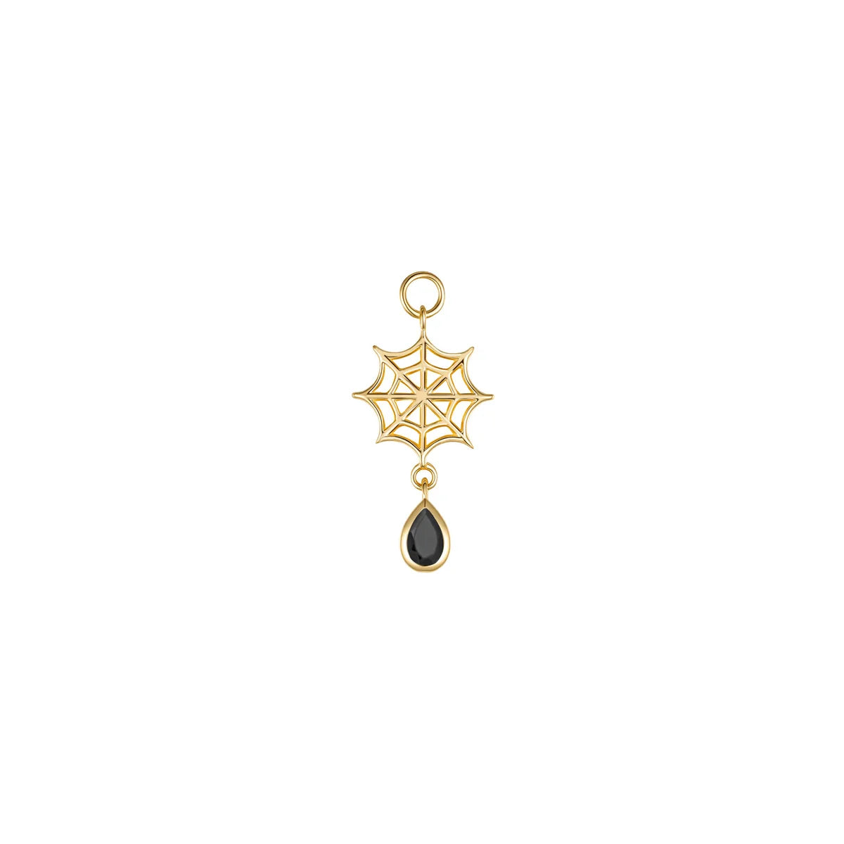 MODERN MOOD - WEB WITH DRIP CHARM - 14KT SOLID GOLD - CHARM