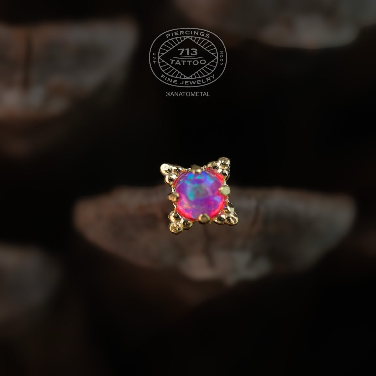 ANATOMETAL - ZIA - CABOCHON - 18KT SOLID GOLD - THREADELESS END