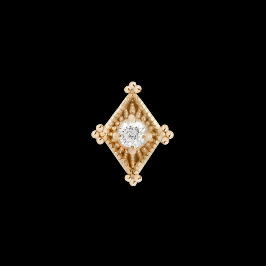 MAYA JEWELRY - LUCIDITY - DIAMOND - 14KT SOLID GOLD - THREADLESS END