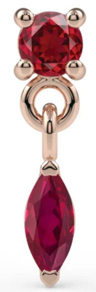 KIWI DIAMOND - MARQUISE DANGLE END (1.5mm) - 14KT SOLID GOLD - THREADLESS END