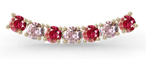 KIWI DIAMOND - PRINCESS ARC (MEDIUM - 17MM) -14KT SOLID GOLD - THREADED END