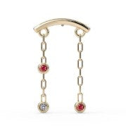 KIWI DIAMOND - TAO HIDDEN HELIX - 14KT SOLID GOLD - THREADED END