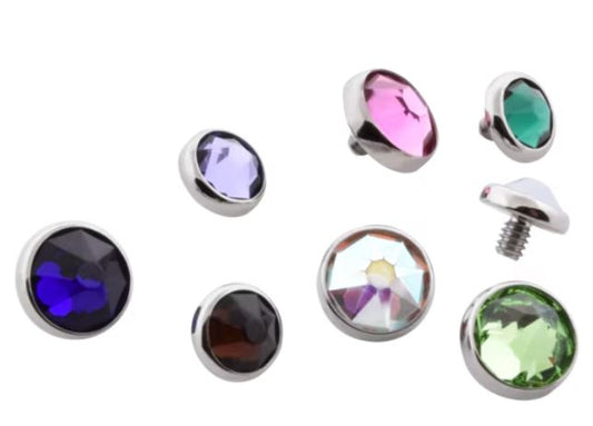 LEROI - FLAT BACK BEZEL END (14G 4mm) - TITANIUM - THREADED END