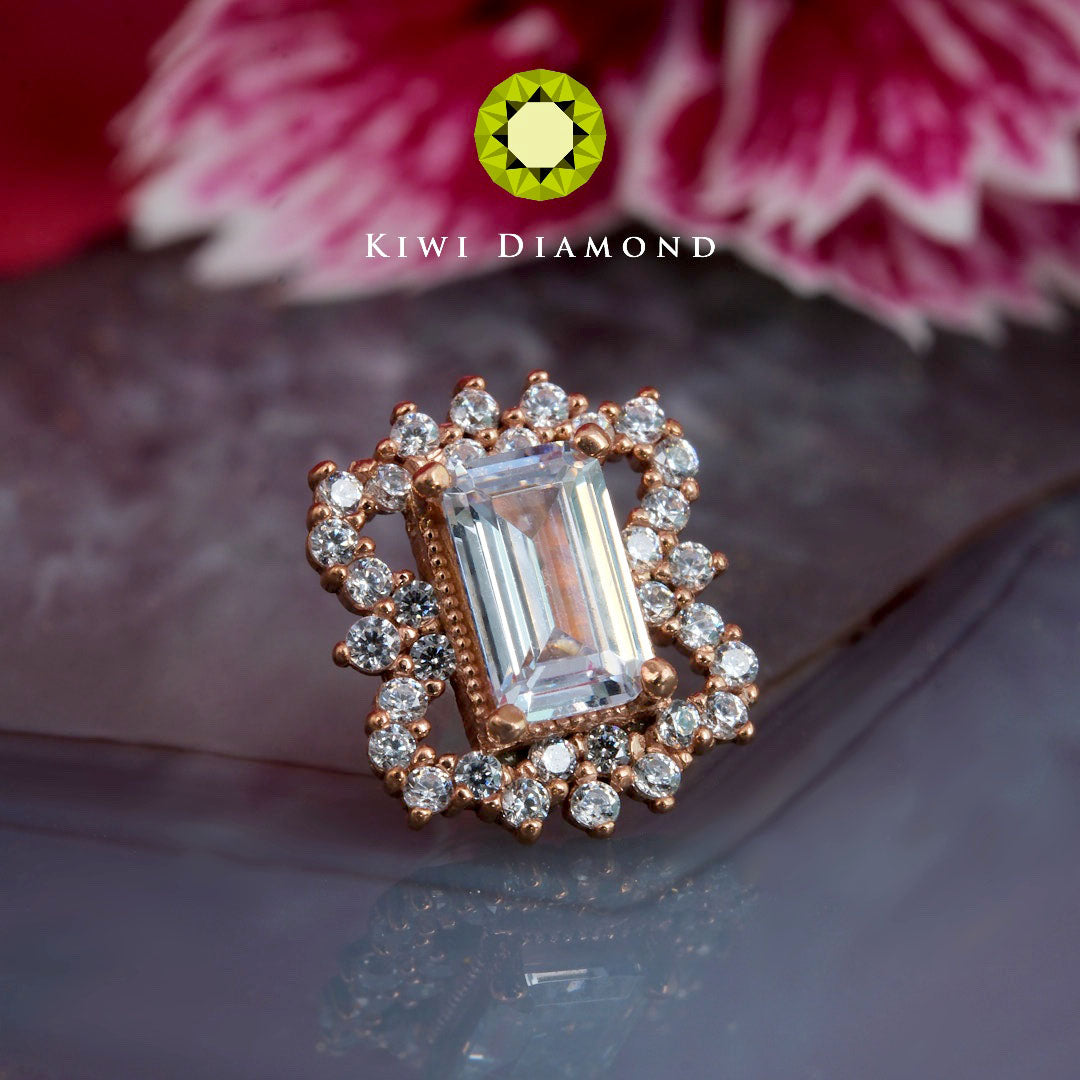 KIWI DIAMOND - VICTORIA END - 14KT SOLID GOLD - THREADED END