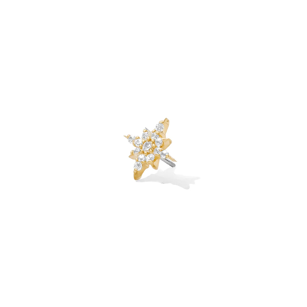 TAWAPA - ULTRA LUSTRE PAVE- 14KT SOLID GOLD - THREADLESS END