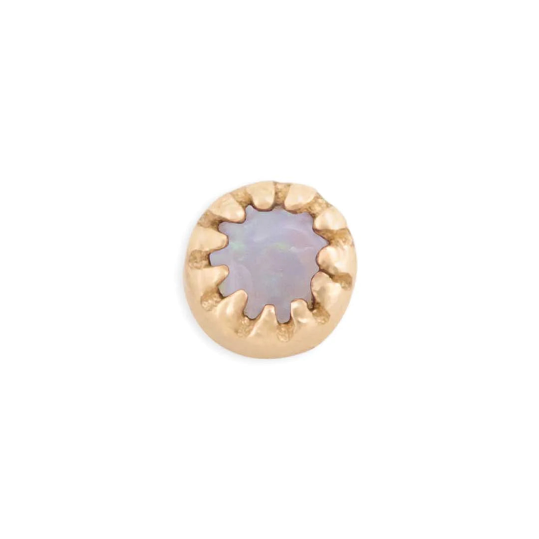 TAWAPA - SCALLOP - 3.5MM (WITH 2.5MM STONE) - 14KT SOLID GOLD - THREADLESS ENDS