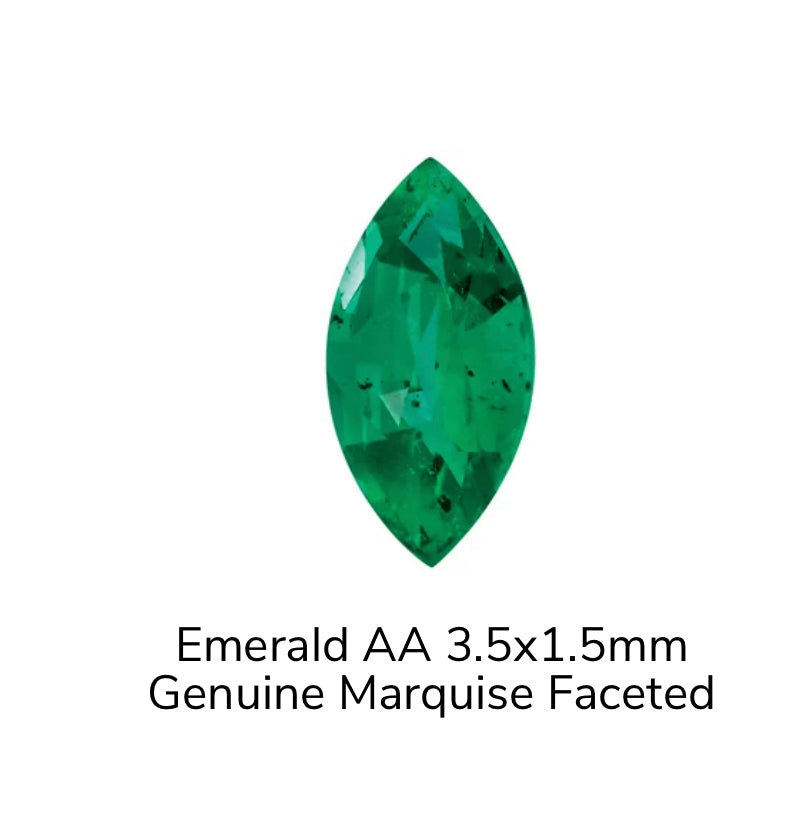 KIWI DIAMOND - MARQUISE PRONG (3MM X 1.5MM)- 14KT SOLID GOLD - THREADLESS END