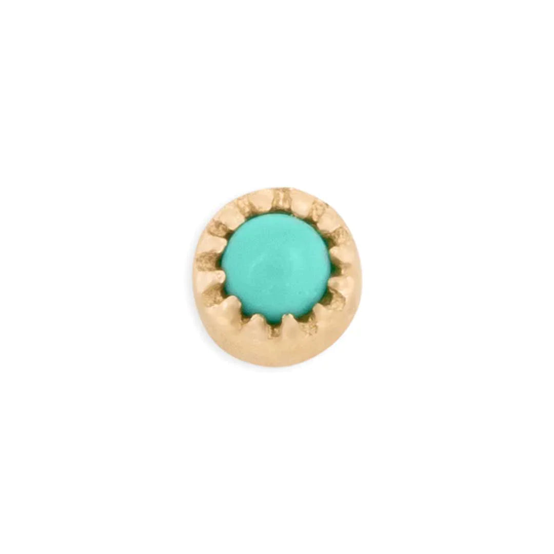 TAWAPA - SCALLOP - 3.5MM (WITH 2.5MM STONE) - 14KT SOLID GOLD - THREADLESS ENDS