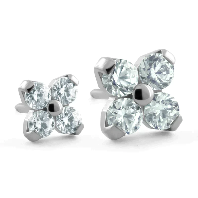 NEOMETAL - FORTE - CUBIC ZIRCONIA - TITANIUM - THREADLESS END